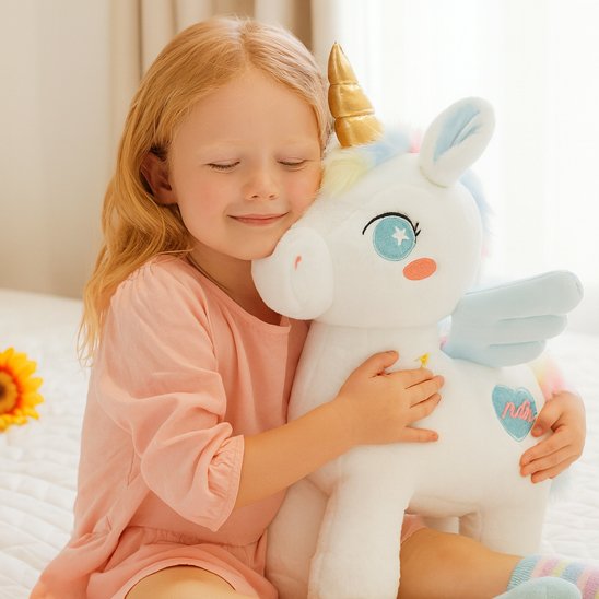 Peluche licorne blanche