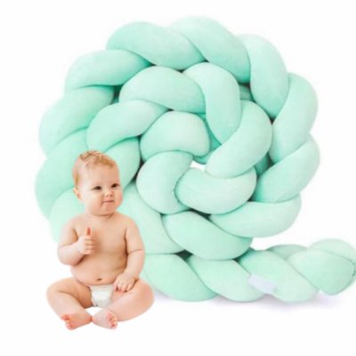 Tour de lit tressé menthe - Surface Bébé