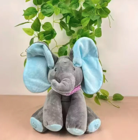 Éléphant cache-cache en peluche
