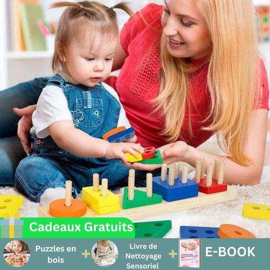 Jouets empilables géométriques pour enfants-GeomBlock™ - Surface Bébé